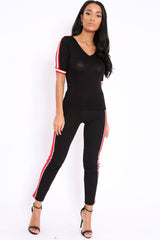 Black Stripe Tracksuit Bottoms - Penina-Trousers