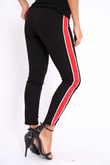 Black Stripe Tracksuit Bottoms - Penina-Trousers