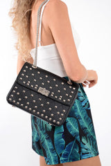 Black Studded Cross Body Bag - Orba-Bags