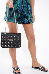 Black Studded Cross Body Bag - Orba-Bags