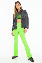 Black Studded Fringe Detail Distressed Denim Jacket - Carli-Jackets