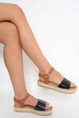 Black Studded Sole Platform Sandals - Yuli-Sandals
