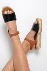 Black Studded Sole Platform Sandals - Yuli-Sandals