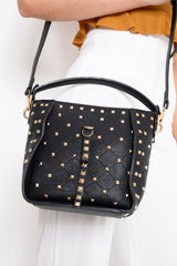Black Studded Square Cross Body Bag - Andre-Bags