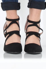 Black Suede Pointed Heels - Abi-Heels