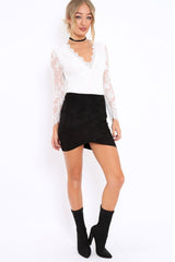 Black Suedette Bodycon Skirt - Carrin-Skirts