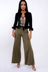 Black Suedette Frill Hems Jacket - Elsa-Jackets