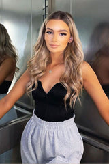 Black Taffeta Sheen Finish Corset Top - Arami-Crop Tops