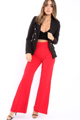 Black Tailored Blazer with Silver Button Detailing - Rhetta-Jackets