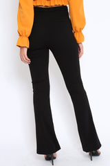 Black Tailored High Waist Flare Trousers - Adela-Trousers