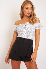 Black Tailored Pleat Front Belted Shorts - Immi-Shorts