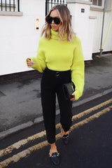 Black Tapered Belted Cigarette Trousers - Myasia-Trousers