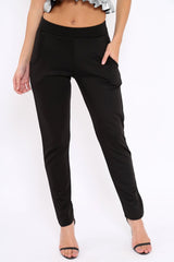 Black Tapered Leg Trousers - Rennie-Trousers