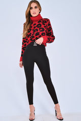 Black Tapered Trousers With Silver Buckle - Zyana-Trousers