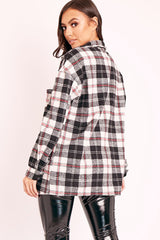 Black Tartan Check Brushed Oversized Shirt - Dafne-Shirts