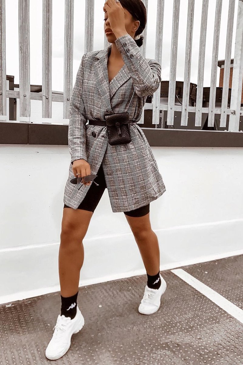 Black Tartan Double Button Coat - Royce-Coats