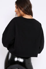 Black Tassel Front Cropped Jumper - Cosima-Jumper