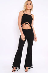 Black Tassel Hem Co-ord Set - Kaylyn-Co-ords