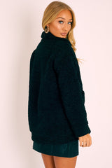 Black Teddy Zip Jacket - Rien-Jackets