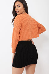 Black Thick Knit Bodycon Skirt - Kristy-Skirts
