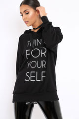 Black Think For Yourself Jumper - Acie-Jumper