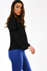Black Tie Arm Top - Darby-Tops