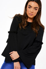 Black Tie Arm Top - Darby-Tops