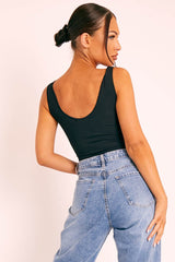 Black Tie Bow Ribbed Crop Top - Naziah-Tops