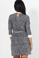 Black Tie Front Skater Dress-Sloan-Dresses