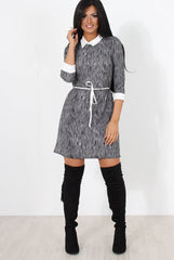 Black Tie Front Skater Dress-Sloan-Dresses