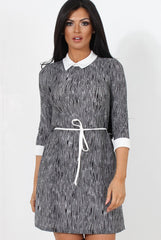 Black Tie Front Skater Dress-Sloan-Dresses