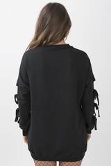 Black Tie Sleeve Detail Jumper Dress - Gina-Jumper