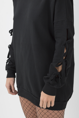 Black Tie Sleeve Detail Jumper Dress - Gina-Jumper