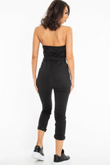 Black Tie Waist Sleeveless Jumpsuit - Tamya-Jumpsuits