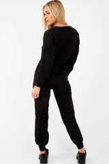 Black Tie at Waist Tracksuit - Sammie-Loungewear
