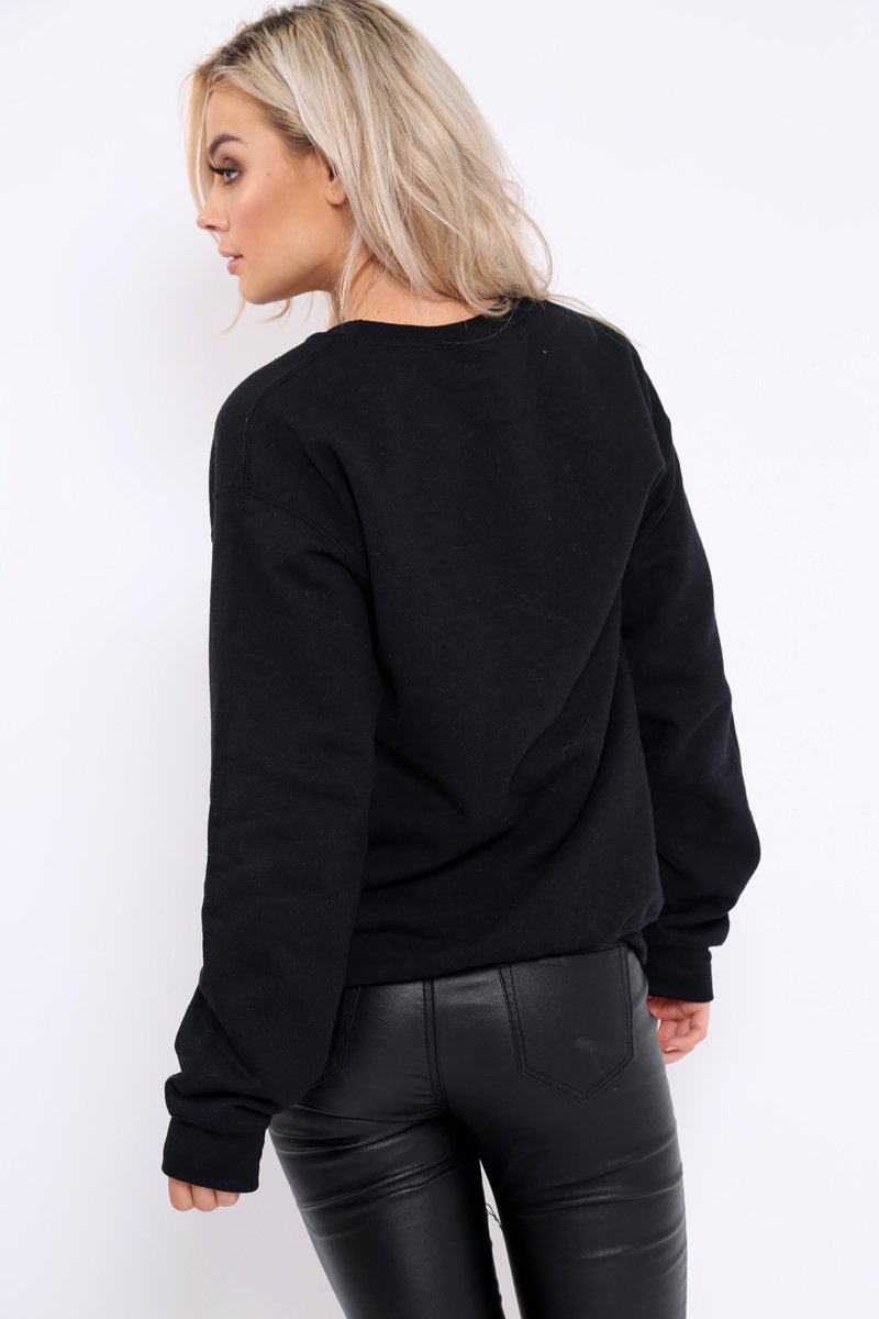 Black Tokyo Slogan Sweatshirt - Lilah-Sweatshirts