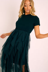 Black Top Black Tulle Skirt Dress - Pola-Tops