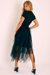 Black Top Black Tulle Skirt Dress - Pola-Tops