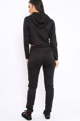 Black Tracksuit with Khaki and Red Side Stripe - Beatrix-Co-ords