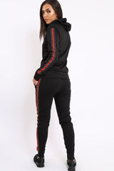 Black Tracksuit with Sports Trim - Misha-Loungewear