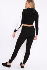 Black Tracksuit with White Stripe - Sascha-Co-ords
