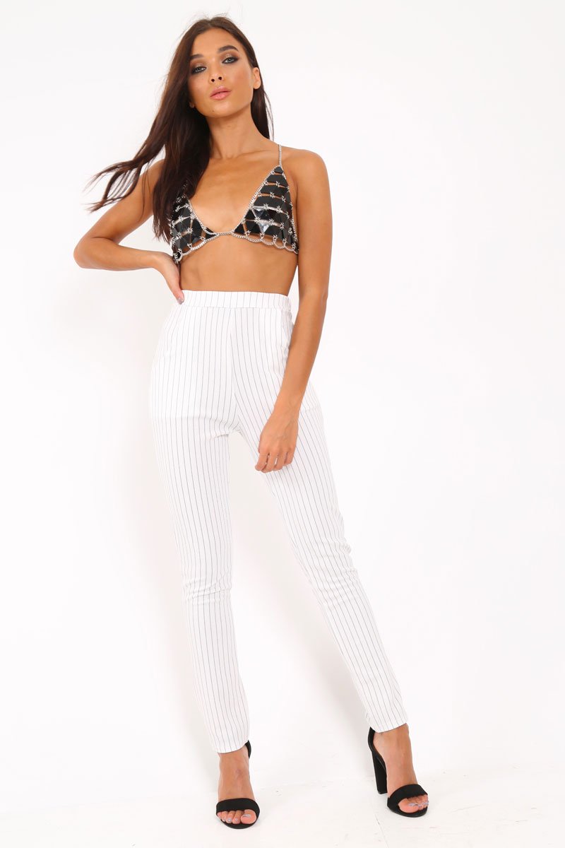 Black Traingle Gem Chain Bra - Novie-Jewellery