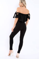 Black Trousers and Crop Top Co-ord - Daizy-Co-ords