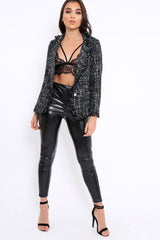 Black Tweed Blazer - Rubi-Jackets