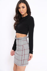 Black Twist Knot Front Crop Top - Keely-Crop Tops