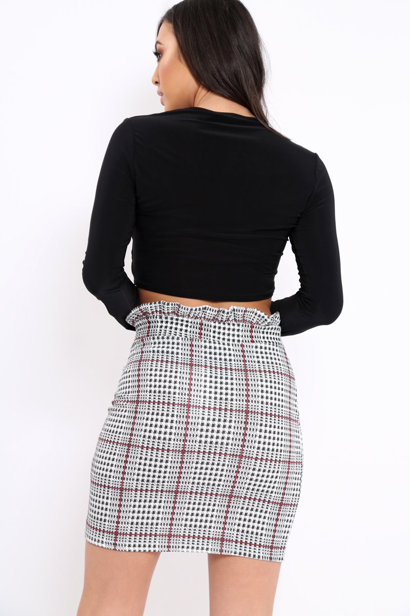 Black Twist Knot Front Crop Top - Keely-Crop Tops