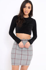 Black Twist Knot Front Crop Top - Keely-Crop Tops