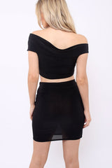 Black Twist Knot Front Slinky Co-ord Set - Binkie-Co-ords