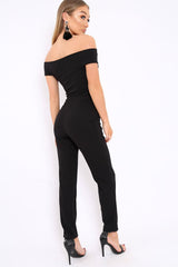 Black V Bardot Jumpsuit - Izzabell-Jumpsuits