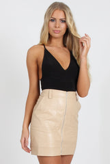 Black V Front Bodysuit - Jill-Bodysuits